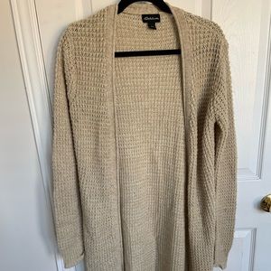 Seductions, Nude Long Loose Knit Cardigan, Size: Medium